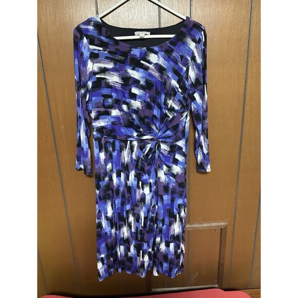 Dana Buchman Women’s Dress Size M New Without Tags, Geometric Pattern Mid Length - Picture 2 of 3